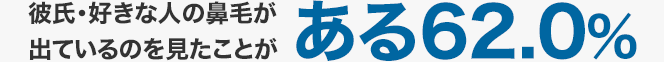 彼氏・好きな人の鼻毛が出ているのを見たことがある　62.0%