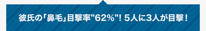 彼氏の「鼻毛」目撃率&rdquo;62%&rdquo;！5人に3人が目撃！